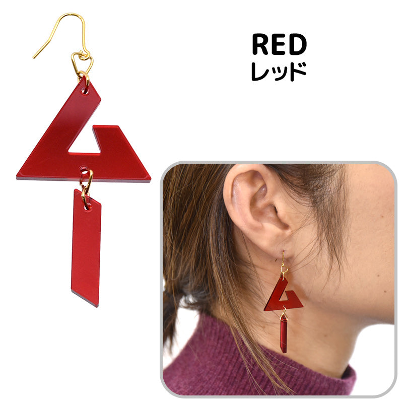 ムー アクリルピアス ラージサイズ レッド/宇宙