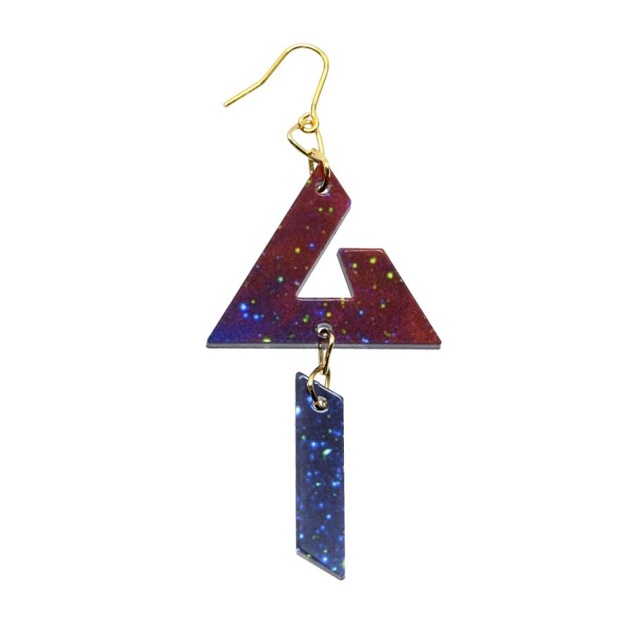 ムー アクリルピアス ラージサイズ レッド/宇宙